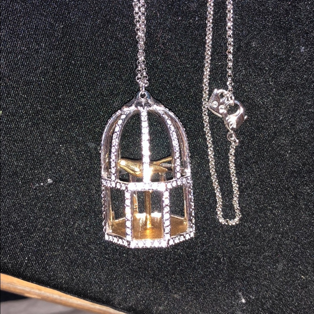 Swarovski Crystal Bird Cage Necklace